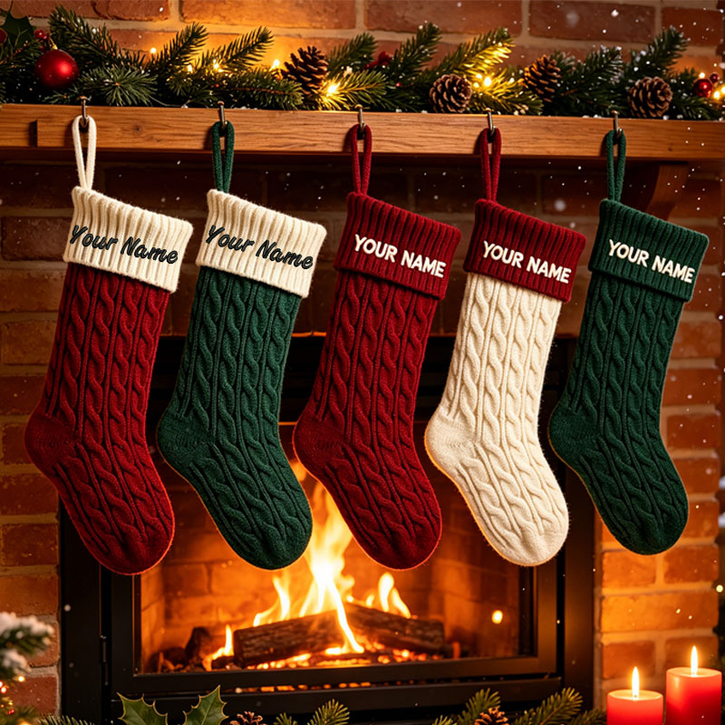 Embroidery Xmas - Calcetines navideños bordados con el nombre