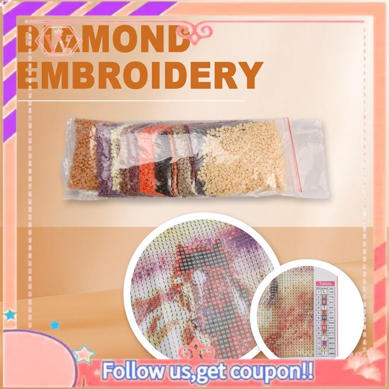 Embroidery Running Stitch - Pintura de diamante cuadrado DIY, taladro