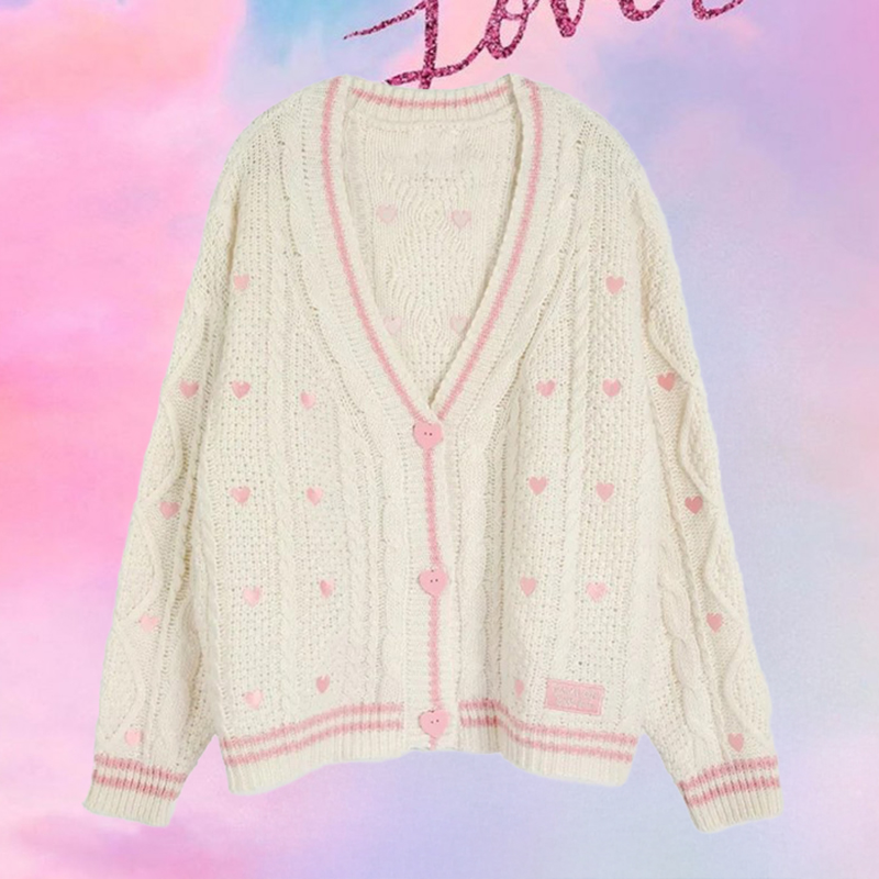 Embroidery Lovers - Cárdigan Lover con Bordado de Corazón
