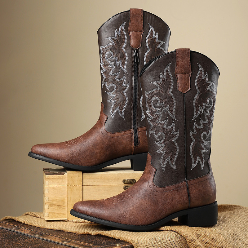 Embroidery Threads - NUEVAS Botas Altas para Hombre, Bordadas,