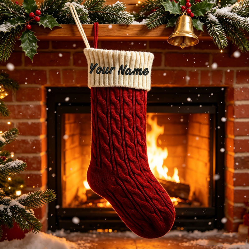 Embroidery Xmas Stocking - Calcetines navideños bordados con el nombre