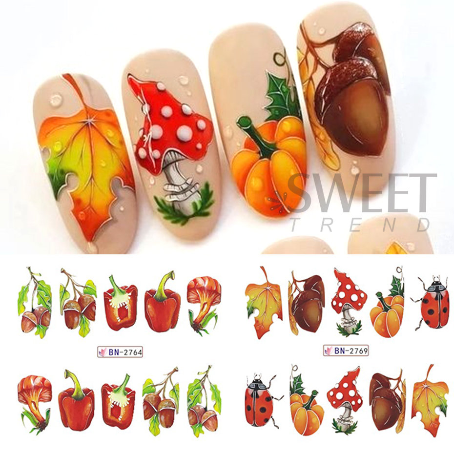 Pegatinas de uñas de Otoño de  - Transfer Paper Carbon reseña y precio