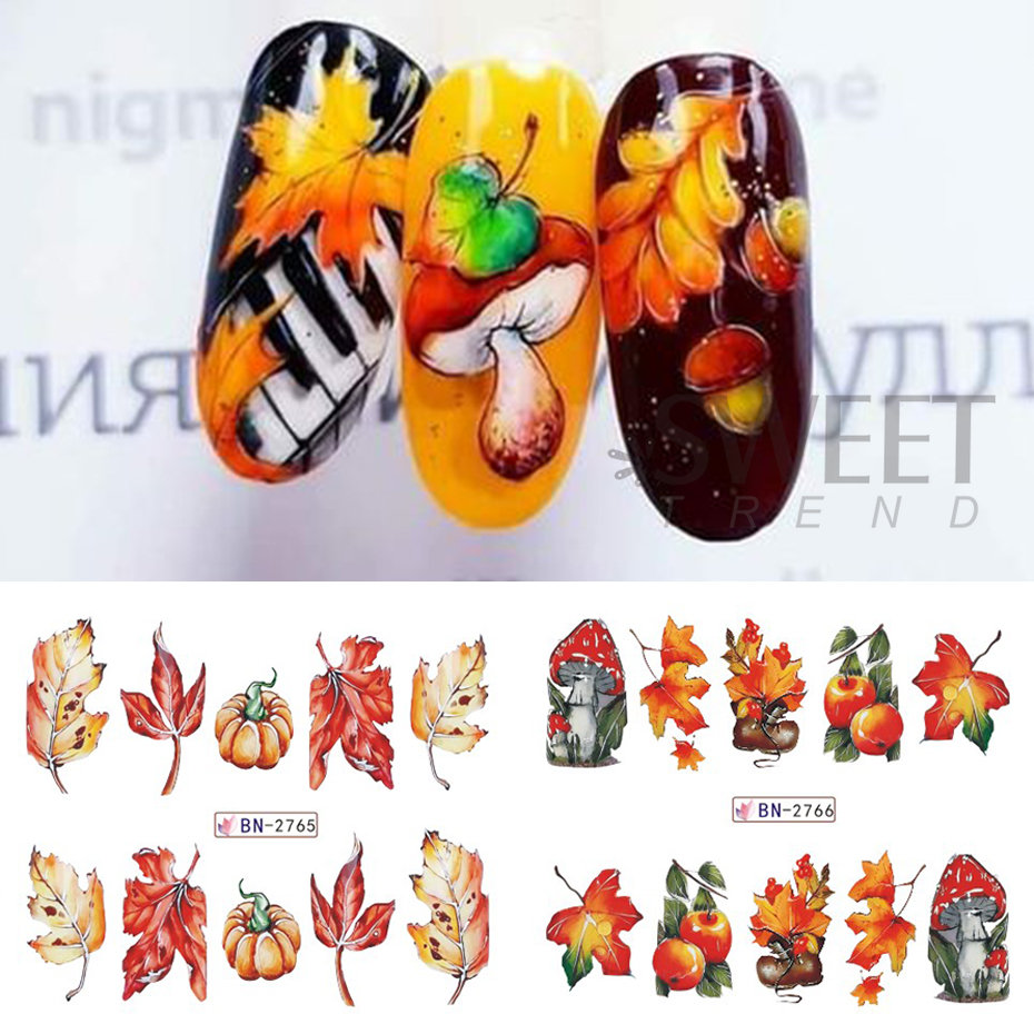 Pegatinas de uñas de Otoño de  - Transfer Paper Carbon reseña y precio