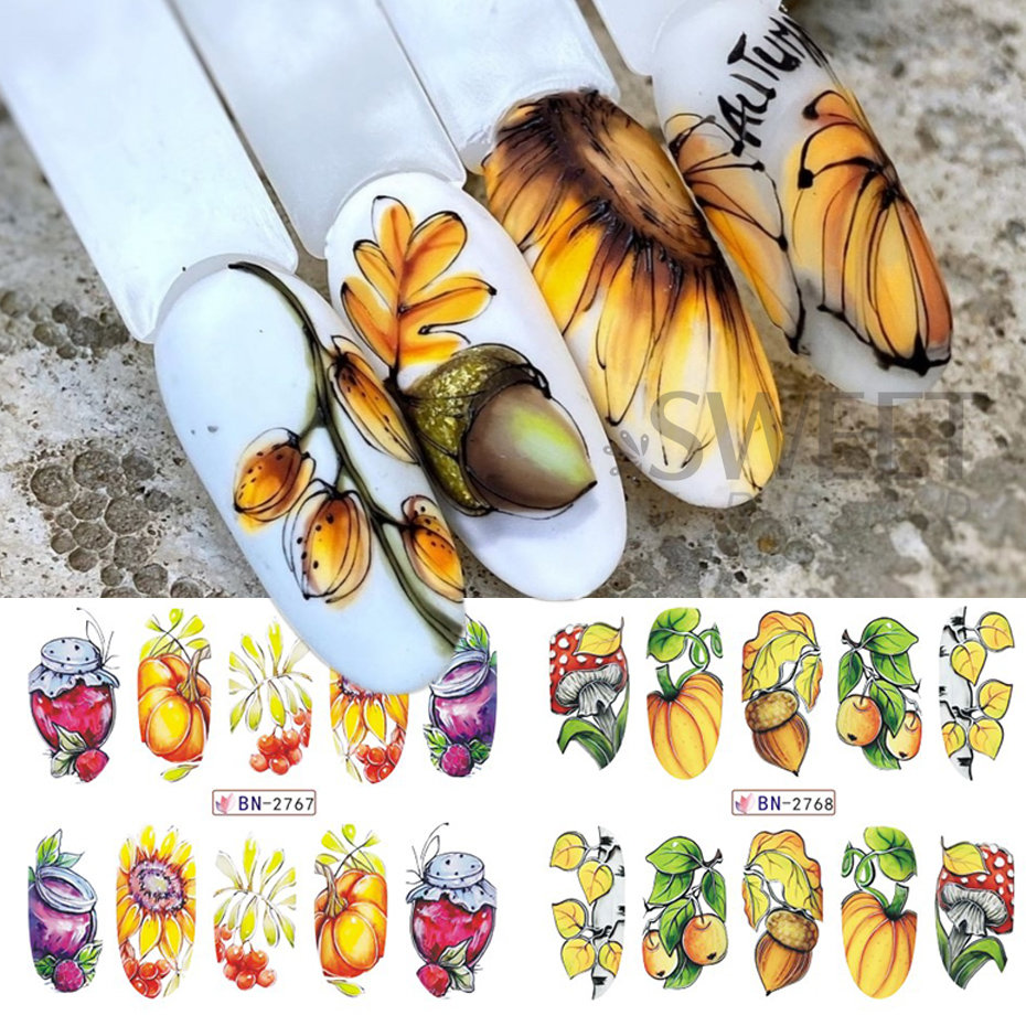 Pegatinas de uñas de Otoño de  - Transfer Paper Carbon reseña y precio