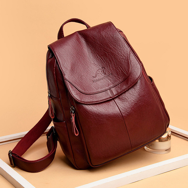 Mochila Vintage de Cuero Suave - Embroidery Font reseña y precio