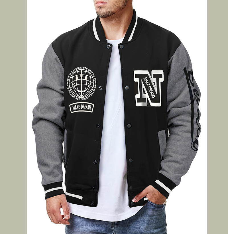 Chaqueta de béisbol con la let - Embroidery Letter N reseña y precio