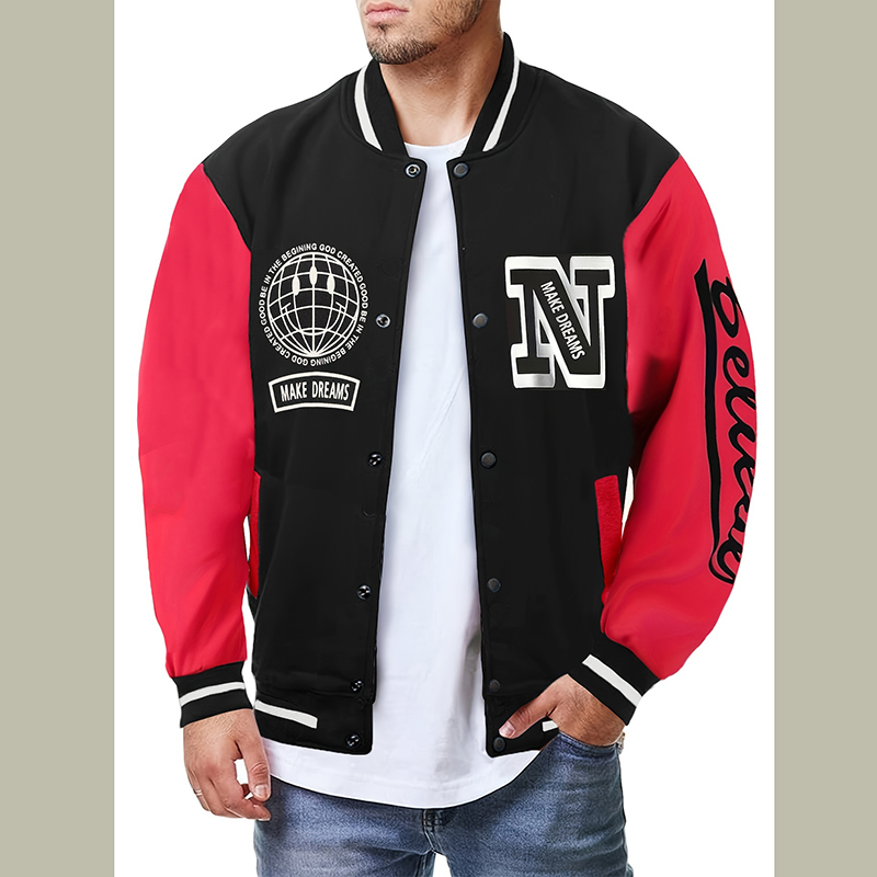 Chaqueta de béisbol con la let - Embroidery Letter N reseña y precio