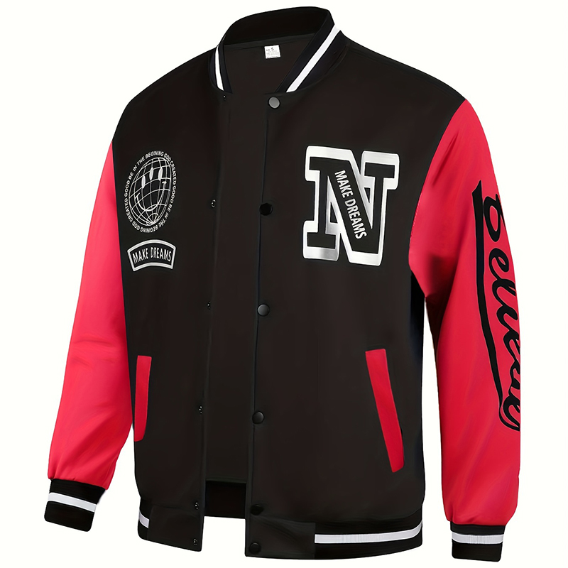 Chaqueta de béisbol con la let - Embroidery Letter N reseña y precio