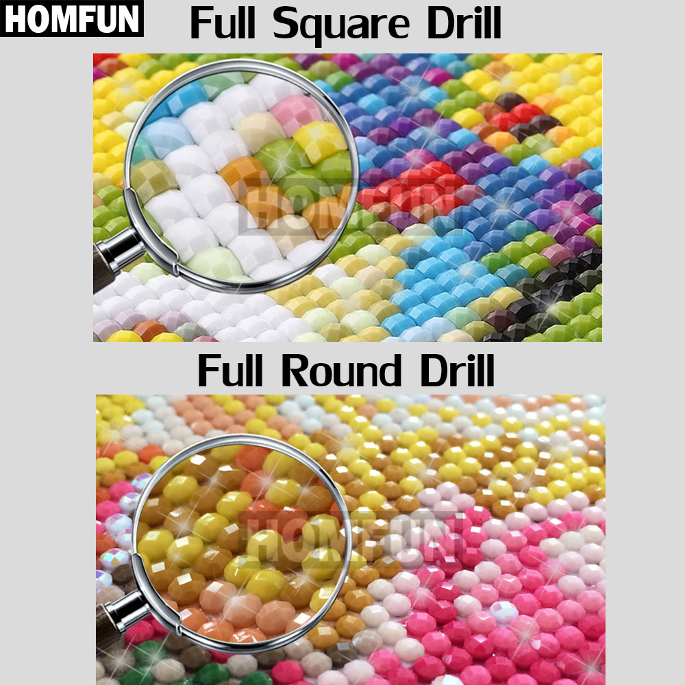 HOMFUN AB bordado completo de  - Embroidery Cross Stitch Patterns reseña y precio