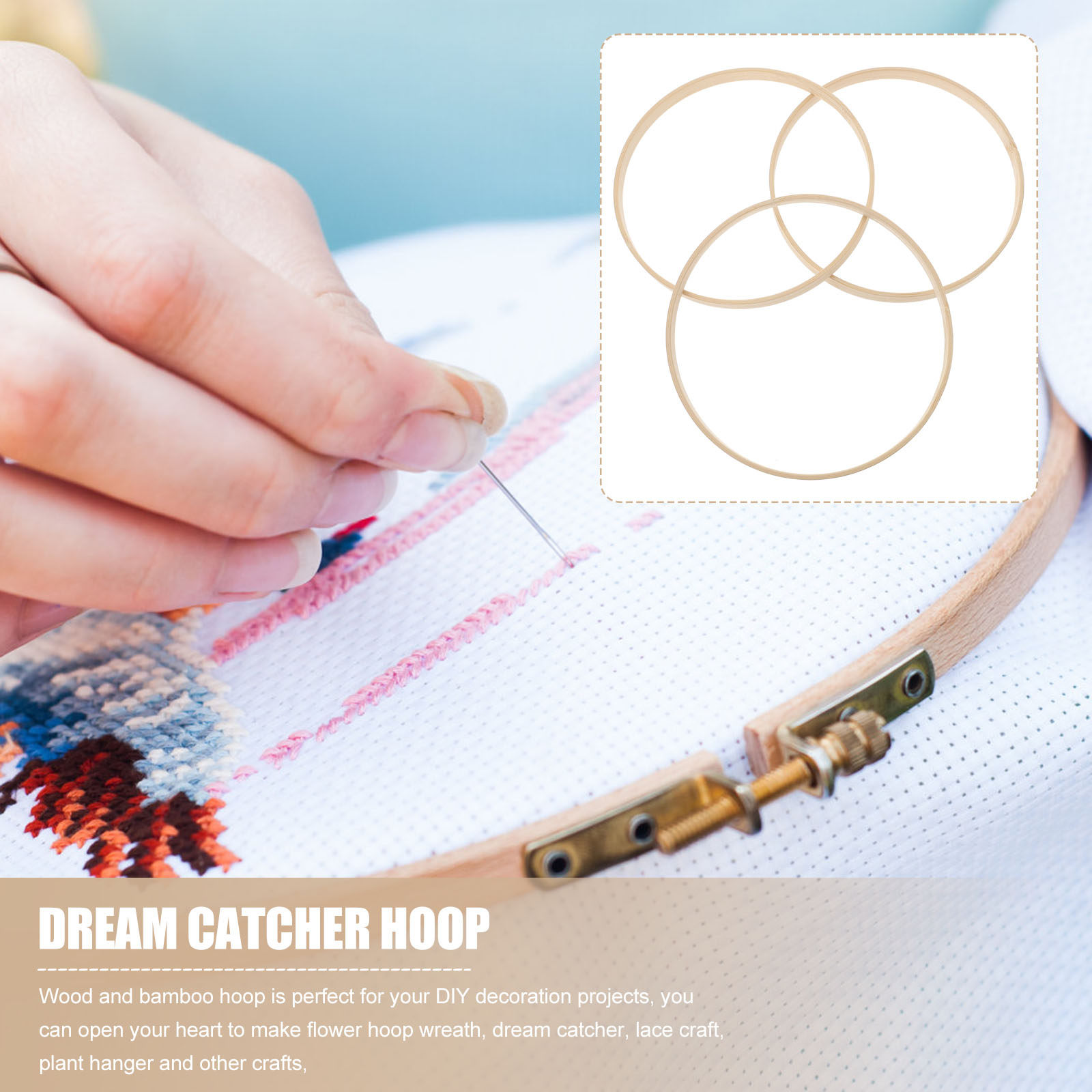 12 aros de bambú de 15 cm para - Embroidery Hoop Plastic reseña y precio