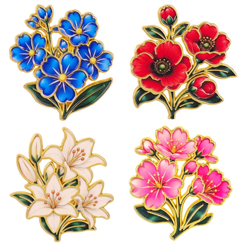 Bonito Broche de Esmalte Flora - Embroidery Textile reseña y precio