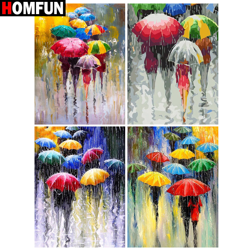 HOMFUN-pintura de diamante 5D  - Embroidery Cross Stitch Patterns reseña y precio