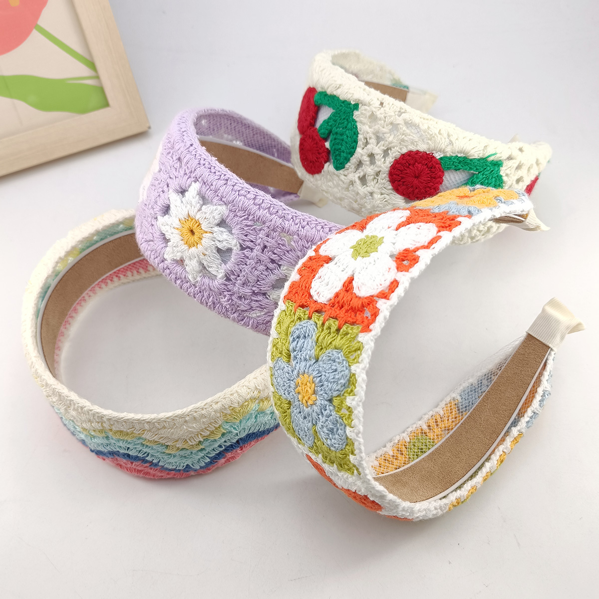 Diadema ancha de lana tejida c - Embroidery Hoop Plastic reseña y precio