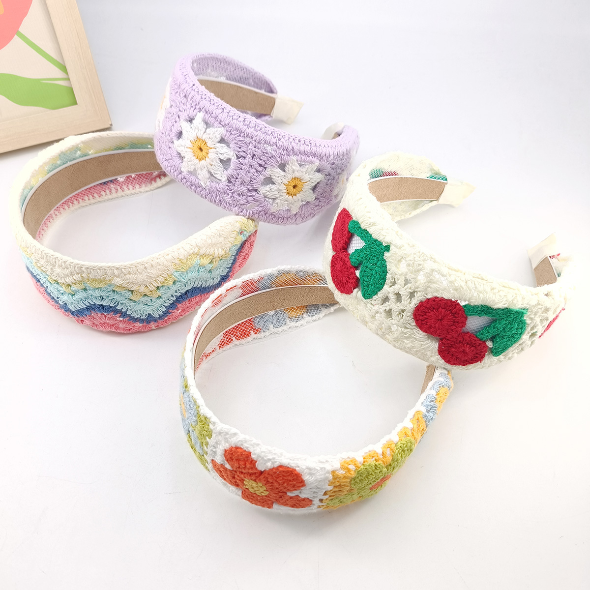 Diadema ancha de lana tejida c - Embroidery Hoop Plastic reseña y precio