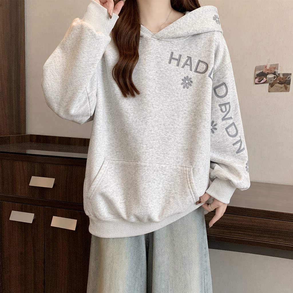 Sudadera con Capucha de Color  - Embroidery Letter N reseña y precio