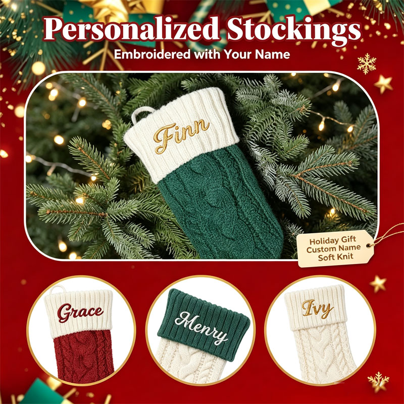 Calcetines navideños bordados  - Embroidery Xmas Stocking reseña y precio